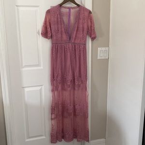Lace Maxi Romper Dress